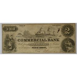 1856 $2 PERTH AMBOY, NJ (COMMERCIAL BANK) NOTE