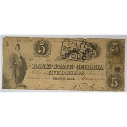 1856 $5 WASHINGTON, GA (BANK OF GEORGIA)