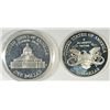 Image 2 : ( 2 ) PROOF COMMEM. SILVER DOLLARS, 2000 LIBRARY OF CONGRESS, 2001 U.S. CAPITOL
