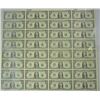 Image 1 : 32 COUNT UNCUT SHEET OF 2001 $1.00 BILLS