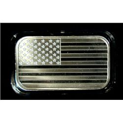 AMERICAN FLAG , 1 Oz .999 SILVER INGOT, PROOF FINISH