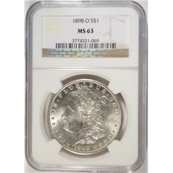 1898-O MORGAN DOLLAR NGC MS63