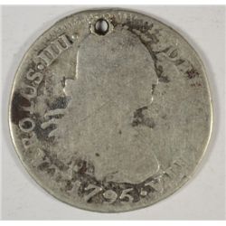 1795 2 REALES SPANISH HOLED