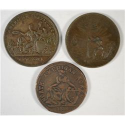 QUINCY, ILL; 1833 TOKEN, 1833 HARD TIMES 3 COINS