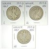 Image 1 : (3) 1917-D OBV WALKING LIBERTY HALF DOLLARS "GRADING SET" (AG,GOOD,VG)