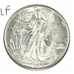 1942 DDO WALKING LIBERTY HALF DOLLAR AU58