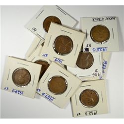 10 DIFFERENT XF+ LINCOLN ONE CENTS (19-P,23-P,24-S,25-S,26-D,27-D,31-D,32-P,32-D