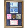 Image 1 : ABRAHAM LINCOLN FRAME WITH STAMPS AND PROOF ONE CENT