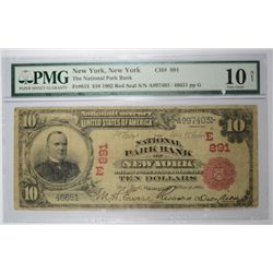 1902 $10 NATIONAL NEW YORK, NY #891 (RED SEAL) PMG 10