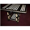 Image 3 : HAND PAINTED BLACK & WHITE SERVING CART, ON WHEELS