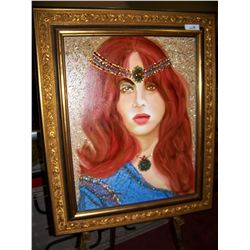 WILLIAM VERDULT "CATHERINE" WITH GEMSTONES W/ APPRAISAL FOR $382,000. OIL ON CANVAS 39.5TX 29.5W