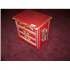 Image 3 : RED & GOLD, HAND PAINTED MIRRORED NIGHT STAND