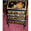 Image 2 : GORGEOUS  HAND PAINTED BLACK & GOLD ASIAN DROP FRON DESK