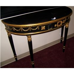 BLACK & GOLD HALF ROUND TABLE