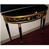 Image 1 : BLACK & GOLD HALF ROUND TABLE