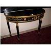 Image 2 : BLACK & GOLD HALF ROUND TABLE