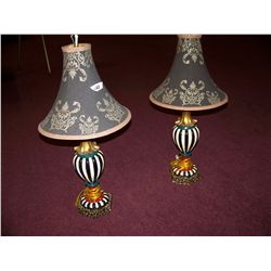PAIR OF MACKENZIE CHILDS STYLE LAMPS