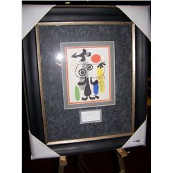 JOAN MIRO, PENCIL SIGNED LITHOGRAPH, CUSTOM FRAMED