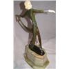Image 3 : VERY RARE VINTAGE ITALLIAN ART DECO BRONZE & MARBLE SCULPTURE.SIGNED PRENZI 17.5 X 11.5