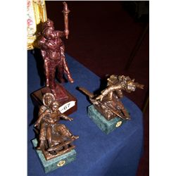 LOT OF (3) ORIGINAL BRONZES BY DENNIS SMITH "THE TORCH" "SNOW PLOW" & "NEW SNOW"