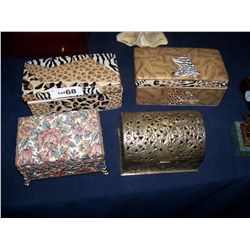 LOT OF (4) DECORATIVE BOXES, 2 CERAMIC