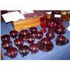 Image 1 : VINTAGE SET OF 20+ PIECES OF RUBY RED GLASSWARE