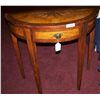 Image 1 : MARQUETRY CRESCENT HALF MOON TABLE