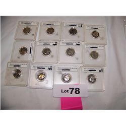 (12X$) 12 ROOSEVELT DIMES 1968-S THROUGH 1979-S