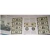 Image 1 : (2X$) CHOICE UNC. UNCUT SHEETS OF U.S $1 &$2 RESERVE NOTES 1995-2001