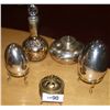 Image 1 : (5) PIECE BRASS & SILVERPLATE DECORATIVE LOT, AS SHOWN