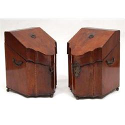 A Pair of George III Mahogany Serpentine Knif...