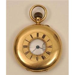 An 18ct Gold Half Hunter Pocket Watch, initia...