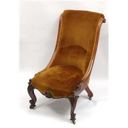 An Early Victorian Rosewood Nursing Chair, on...