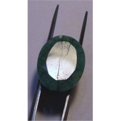 14.00 CARAT *HUGE* OVAL CUT & FACETED BEAUTIFUL EMERALD *PRECIOUS GEMSTONE*!!