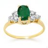Image 1 : Genuine 1.18 ctw Emerald & Diamond Ring 14K Yellow Gold