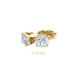 Natural 0.15 ctw Diamond Stud Earrings 14K Yellow Gold