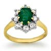 Image 1 : Genuine 2.02 ctw Emerald & Diamond Ring 14K Yellow Gold