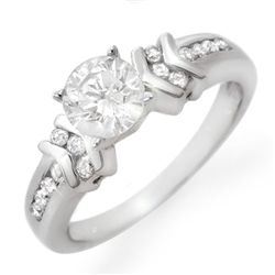 Natural 1.10 ctw Diamond Ring 14K White Gold