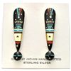 Image 1 : Navajo Multi-Stone Night Sky Design Earrings - Erwin Tsosie