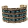 Image 1 : Vintage Old Pawn Zuni Turquoise Petit Point Sterling Silver Cuff Bracelet - HM