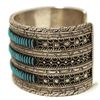 Image 3 : Vintage Old Pawn Zuni Turquoise Petit Point Sterling Silver Cuff Bracelet - HM