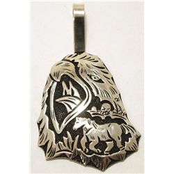 Navajo Sterling Silver Horse & Eagle Pendant - Richard Singer