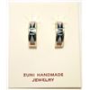 Image 1 : Zuni Multi-Stone Inlay Sterling Silver Half-Ring Post Earrings - Grace Nyamutowa