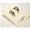 Image 2 : Zuni Multi-Stone Inlay Sterling Silver Half-Ring Post Earrings - Grace Nyamutowa