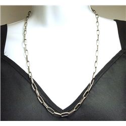 Navajo 24" Sterling Silver Handmade Thick Heavy Link Necklace Chain - Sally Shirley