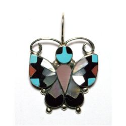 Zuni Multi-Stone Small Butterfly Pendant