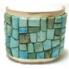 Image 1 : Old Pawn Navajo Kingman Turquoise Overlay Sterling Silver Cuff Bracelet - Tommy Jackson