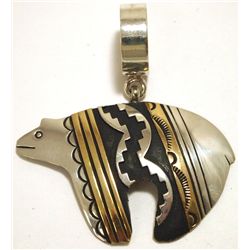 Navajo 12k Gold Fill over Sterling Silver Bear Pendant - Tommy Singer