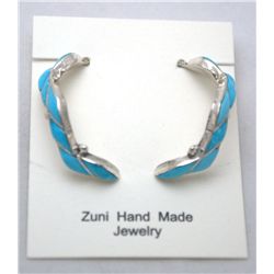 Zuni Turquoise Long Bolt Earrings