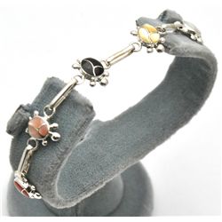 Zuni Multi-Stone Turtle Link Bracelet - Vernon Waikaniwa